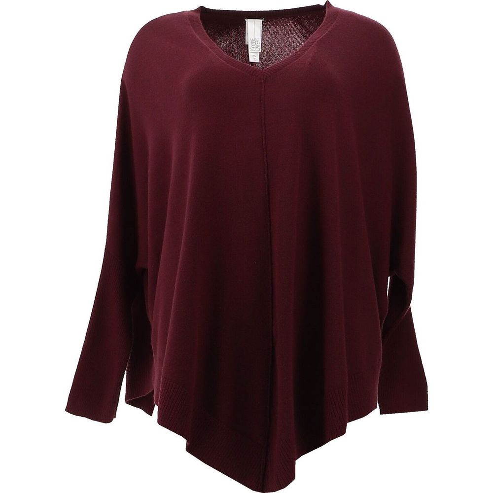 WynneLayers SoftKNIT Poncho Sweater Burgundy 7670336